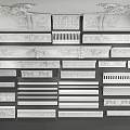 European-style Corner Line Carved Corner Line 3d model