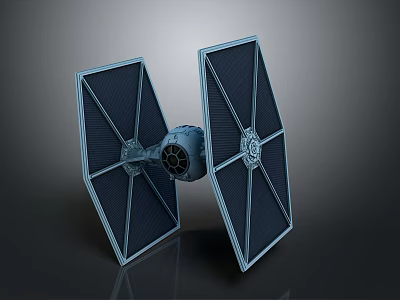 Aerospace Starfighter Design With Twin Triangular Wings And Central Engine 3d model