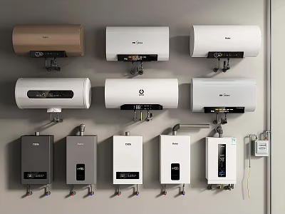 Water Heater Gas Water Heater Electric Water Heater Gas Meter 3d model