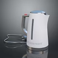 Modern White Electric Kettle with Silver Handle and Lid for Daily Home Use
