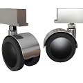 Heavy Duty Hardware Casters With Metal Frame And Black Rubber Wheels