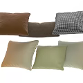 Soft Decorative Pillows With Various Colors Checkered Pattern And Solid Hues 3d model