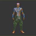 Character With Creature Inspired Elements Shirtless Body Shoulder Armor Sunglasses And Yellow Shoes