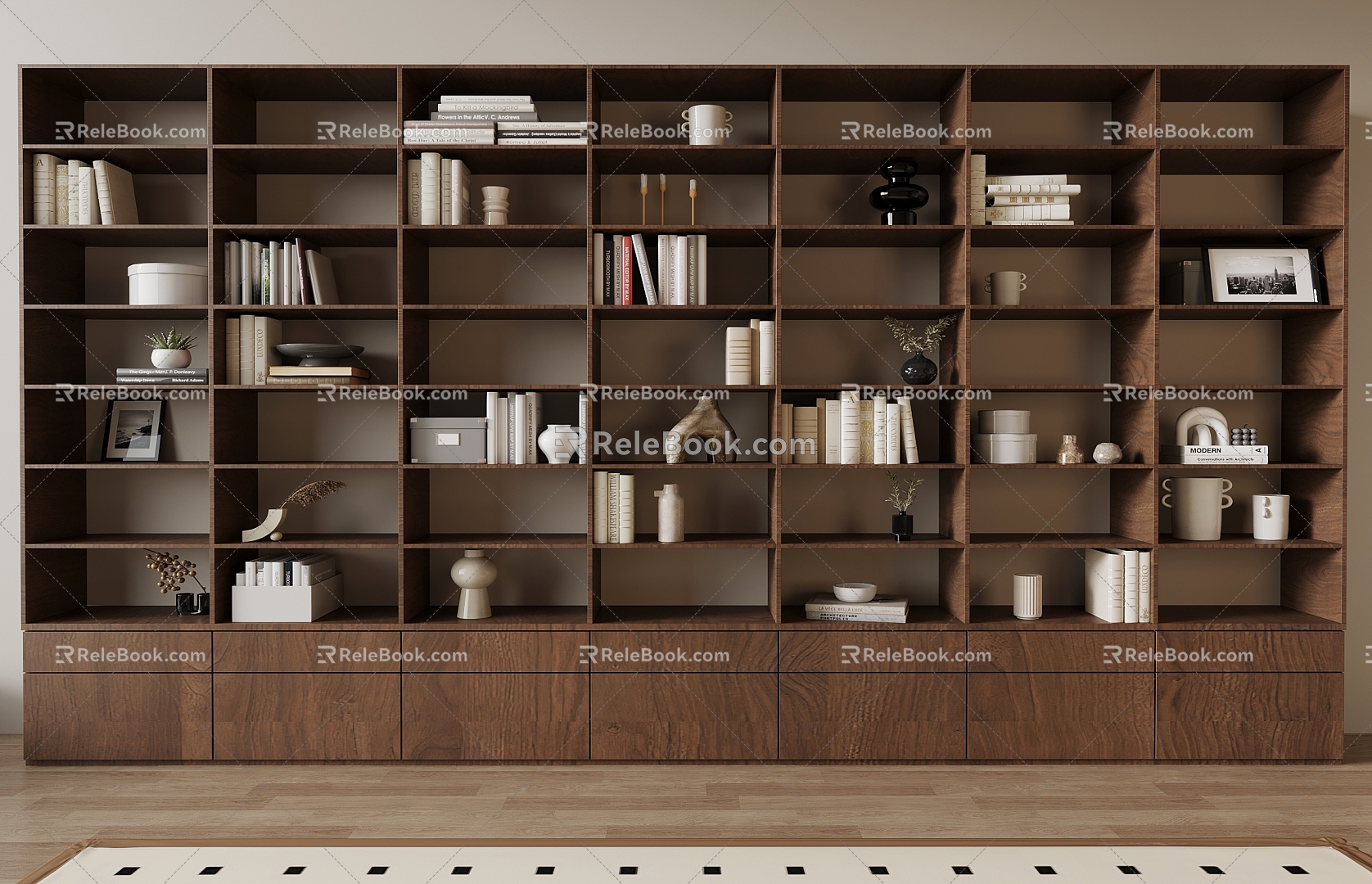 Middle Style Bookcase 3d model