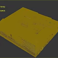 Courtyard Building Architectural Model With Red Tiled Roof White Walls And Central Greenery