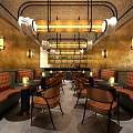 Retro Bar Restaurant 3d model