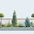 Garden Plant Collocation Courtyard Balcony Shrub Configuration Balcony Corner Plant Configuration Easy-to-grow Summer Plant Lazy Man Conservation 3d model