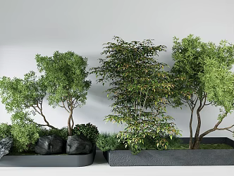 Modern Interior Landscape Sketch Moss Micro-terrain Landscape Courtyard Sketch Landscape Landscaping Plant Green Plant Heap 3d model