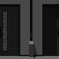Modern Security Doors With Geometric Glass Panel And Vertical Stripe Design For Home Safety