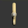 Shiny Metallic Golden Key Isolated on Smooth Black Surface With Reflection