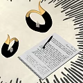 Modern notebook ornaments 3d model