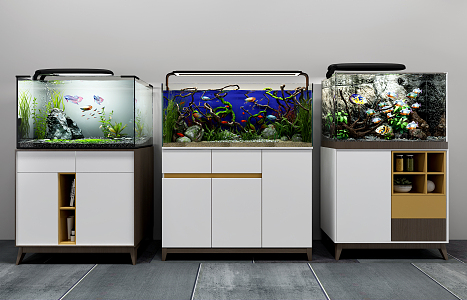 Modern fish tank fish tank combination 3d model