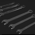Industrial Open End Wrenches Set with Various Sizes and Chrome Plated Finish 3d model