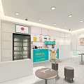 Modern Bubble Tea Shop Interior With Beverage Display Counter And Cozy Seating Area