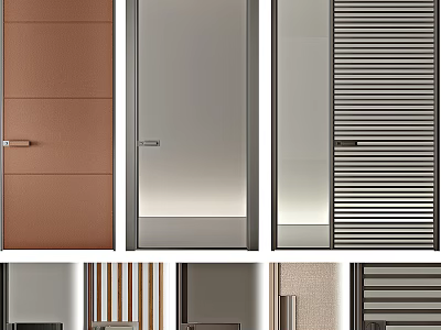 Various Modern Door Panel Designs With Different Textures And Surface Finishes 3d model