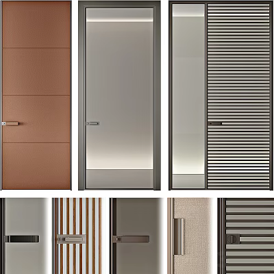 Various Modern Door Panel Designs With Different Textures And Surface Finishes 3d model