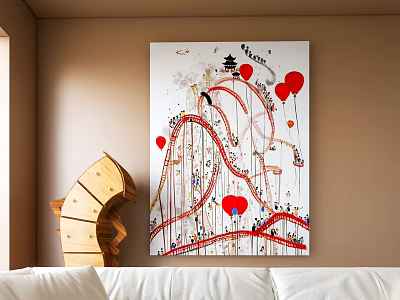 New Chinese Style Decorative Hanging Painting Hanging Painting Art Painting 3d model