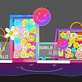 Modern Internet Red Sun Flower Smiling Face Beautiful Chen Flash Commercial DP Interactive Pin Photo Beautiful Chen 3d model