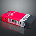 Red MAGA Eraser With Barcode And Brand Label On Packaging 3d model