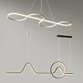 Modern Curved LED Chandelier With Circular Design For Home Interior Lighting