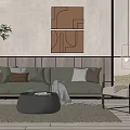Modern sofa coffee table combination 3d model