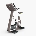 Brown and White Exercise Bike with LCD Display for Home Gym Fitness Equipment Workout