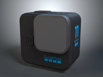 GoPro Hero 11 Action Camera With 5.3K Video Black Design And Blue Logo 3d model
