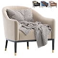 Modern Single Sofa Fabric Leisure Chair 3d model