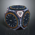Multi Faced Polyhedron Clock With Modern Design And Roman Numerals For Daily Use