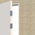 Light Colored Sliding Door With White Frame And Smooth Surface In Minimalist Design