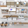 Modern Retail Store Interior With Various Display Shelves And Product Stands