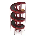 Industrial Spiral Conveyor System With Multi Layer Red Structure For Material Handling