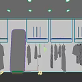 Modern Stylish Clothing Store Interior With Clothes Racks Mirror Shoes And Plants