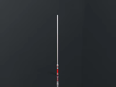 White Long Rod With Red Bottom Part Standing On Black Background 3d model