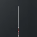 White Long Rod With Red Bottom Part Standing On Black Background