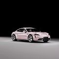 Pink Porsche Electric Sports Sedan Modern Sleek Exterior Design With Four Door