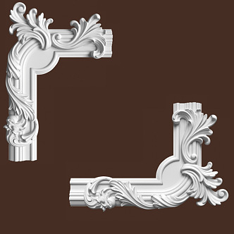 European-style Carved Corner Flower Carved 3d model