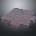 Red Brick Interlocking Paving Blocks With Textured Surface For Outdoor Landscaping And Floor Construction 3d model