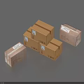 Sturdy Stacked Cardboard Boxes In Various Sizes With Labels For Household Storage