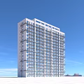 High Rise Residential Building Modern Exterior Design With Large Windows And Balconies Under Blue Sky
