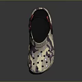 Camouflage Casual Clogs with Perforated Design Beige Base and Red Straps for Comfortable Daily Wear