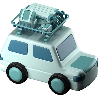 Modern Car Trunk Cartoon Cartoon Trunk 3d model