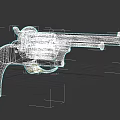 Vintage Revolver 3D Model With Metallic Finish And Textured Grip Barrel And Cylinder