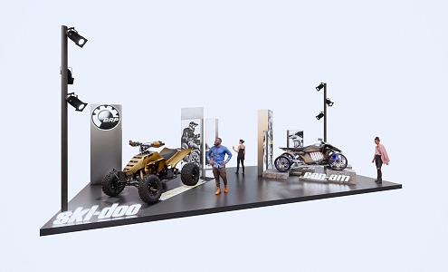 Modern Motorcycle Exhibition Motorcycle Exhibition Booth 3d model