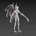 Game Movie Alien Creature Character With Long Limbs Sharp Claws And Exoskeleton Design 3d model