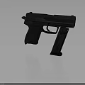Black Tactical Pistol with Detachable Magazine Metallic Finish and Ergonomic Grip on Dark Isolated Background