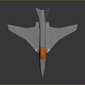 3D Rendered Silver Fighter Jet Model With Orange Cockpit On Dark Reflective Background