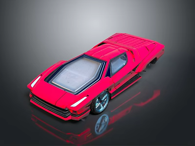 Shiny Red Sports Car With Sleek Aerodynamic Design And 3D Rendered Exterior 3d model