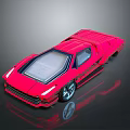 Shiny Red Sports Car With Sleek Aerodynamic Design And 3D Rendered Exterior