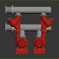 Industrial Red Pumps With Stainless Steel Piping And Mechanical Structure Components